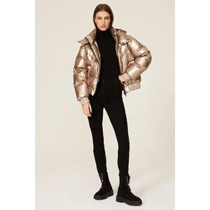 AllSaints Mika Metallic Puffer Gold Womens Size 4